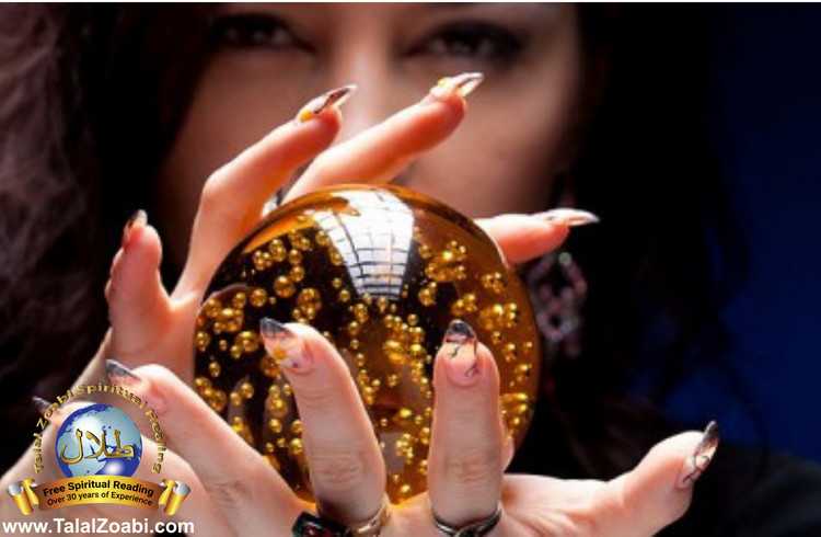 A psychic healer holding a crystal ball,