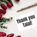 A thank you card for Talal.