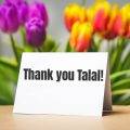 Thanks you card to Talal Zoabi with a spiritual healing testimonials.